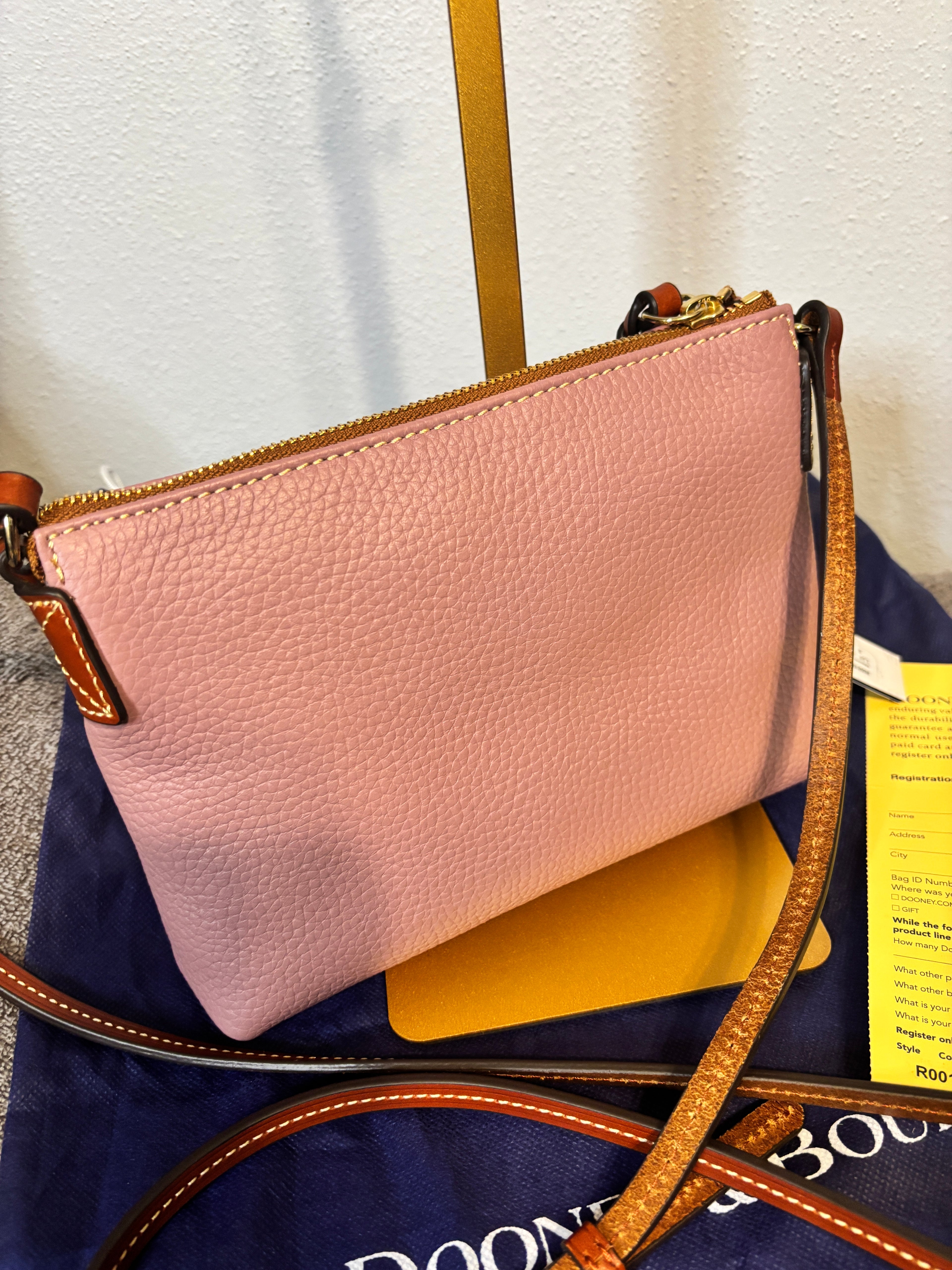 Dooney & Bourke Ginger Pouchette Crossbody NWT Pebble Leather Dust Bag