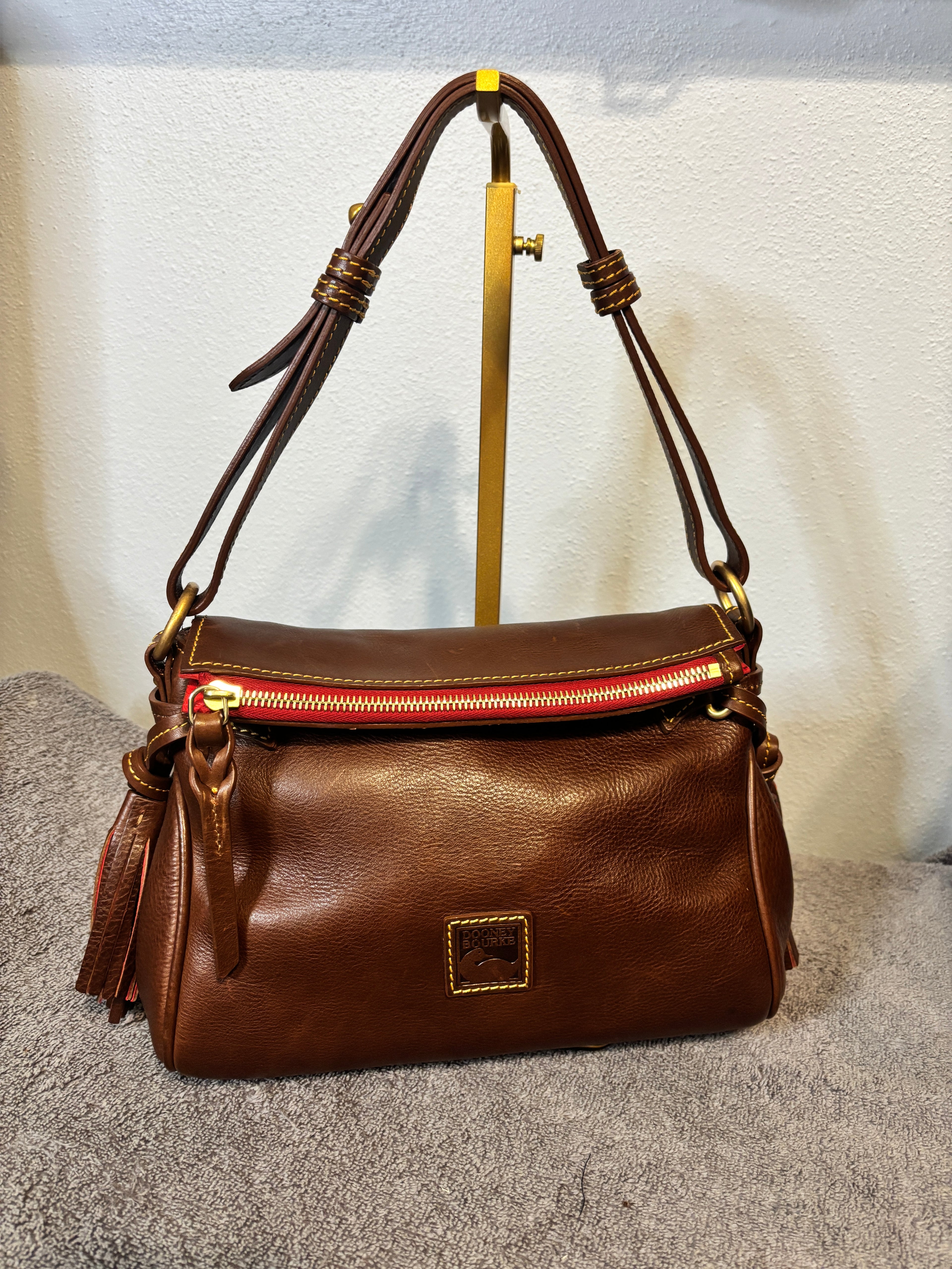 Dooney & Bourke Florentine Mini Hobo Shoulder Bag Chestnut NWOT