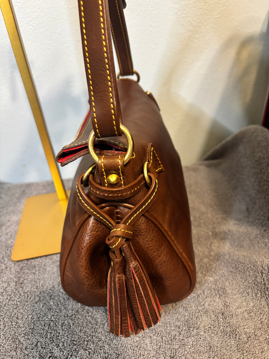 Dooney & Bourke Florentine Mini Hobo Shoulder Bag Chestnut NWOT
