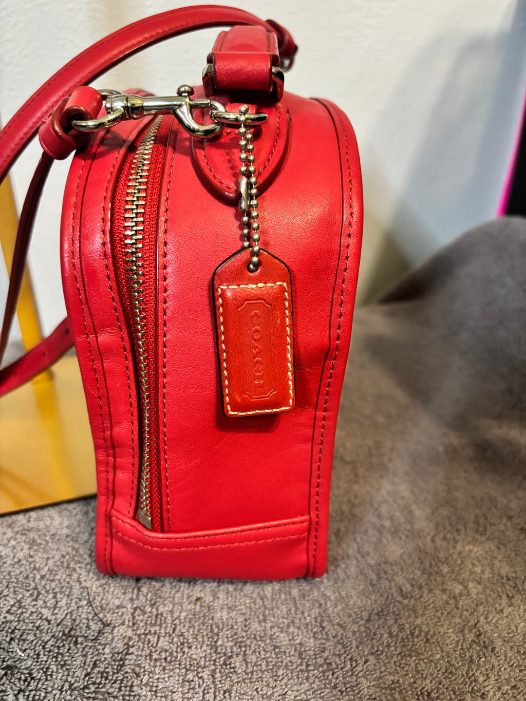 Coach Red Leather Limited Edition Lunch Pail Crossbody Bag F11741