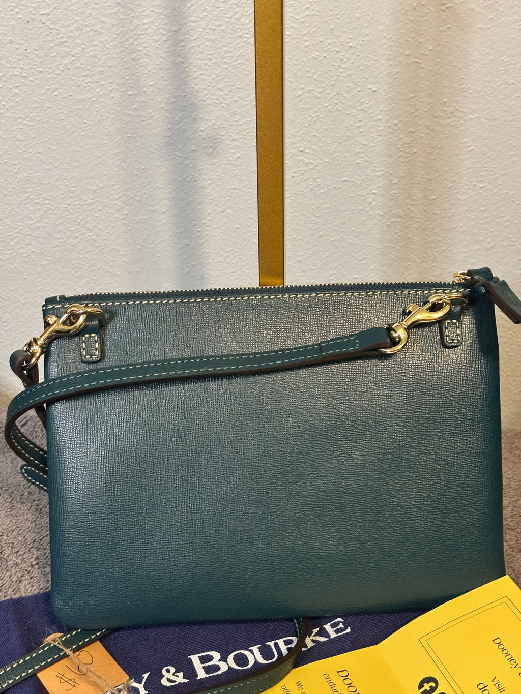Dooney & Bourke Teal Saffiano Leather Crossbody Bag NWOT