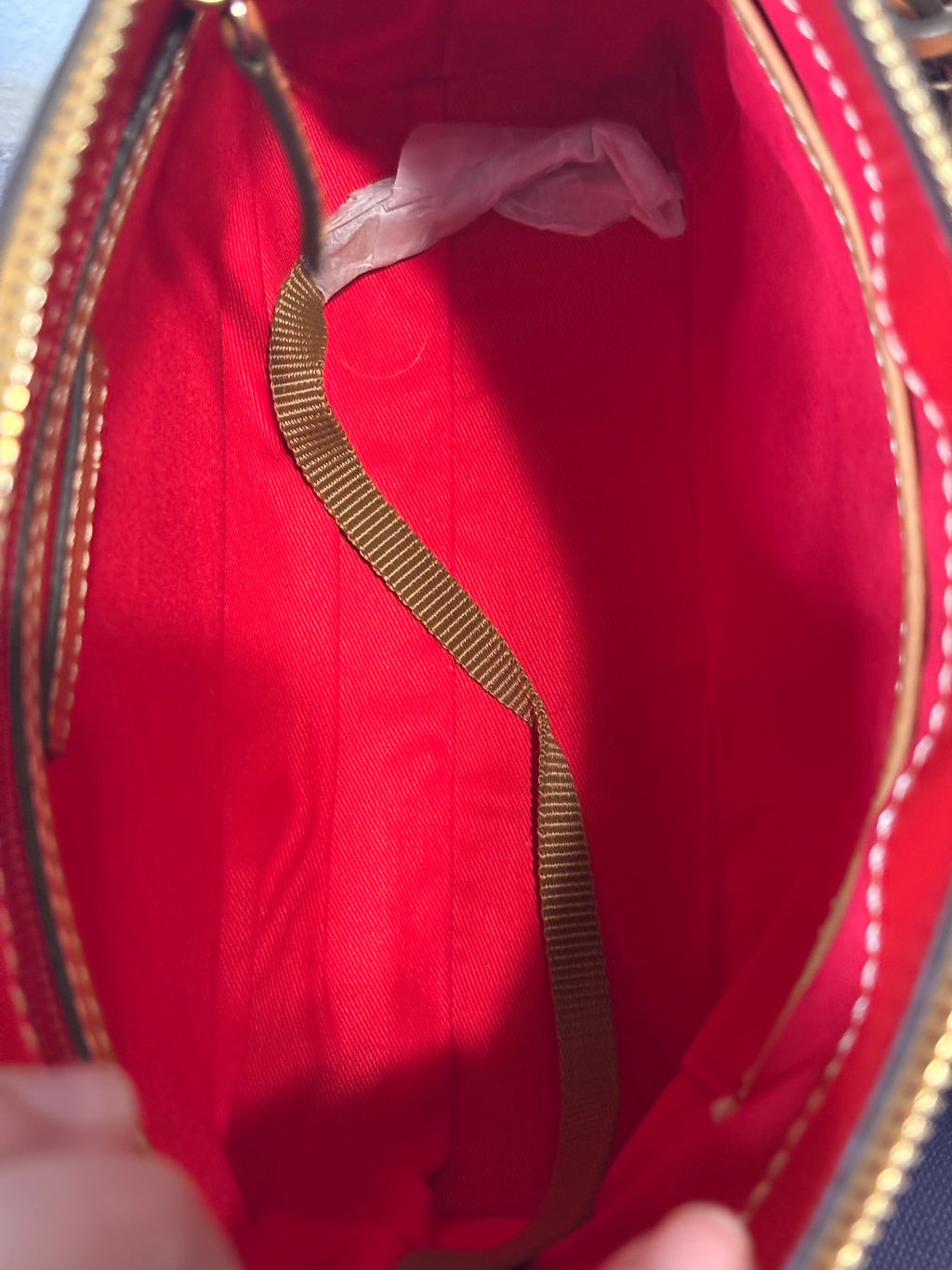 Dooney & Bourke Red Leather Crossbody Bag Adjustable Strap
