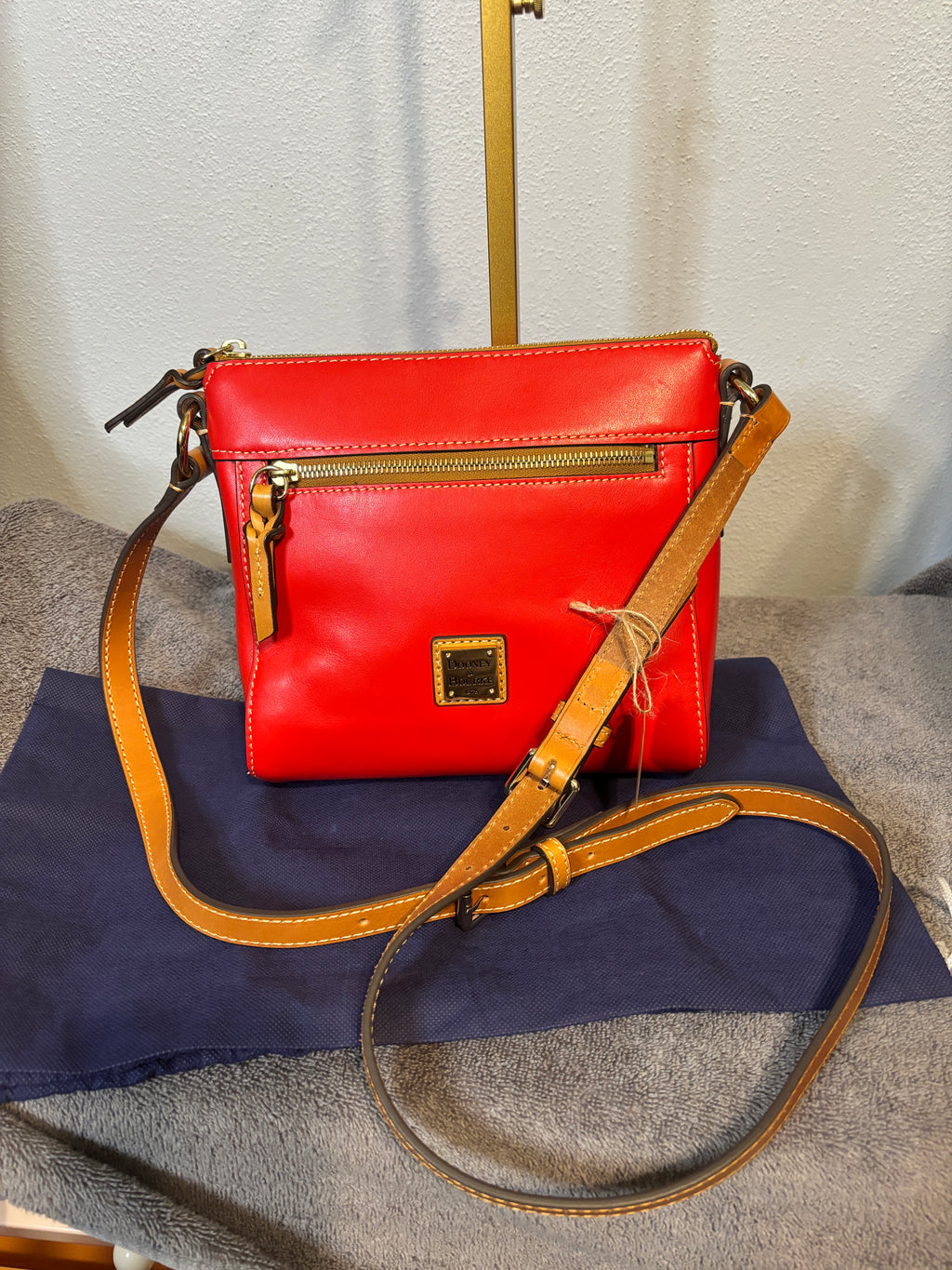 Dooney & Bourke Red Leather Crossbody Bag Adjustable Strap