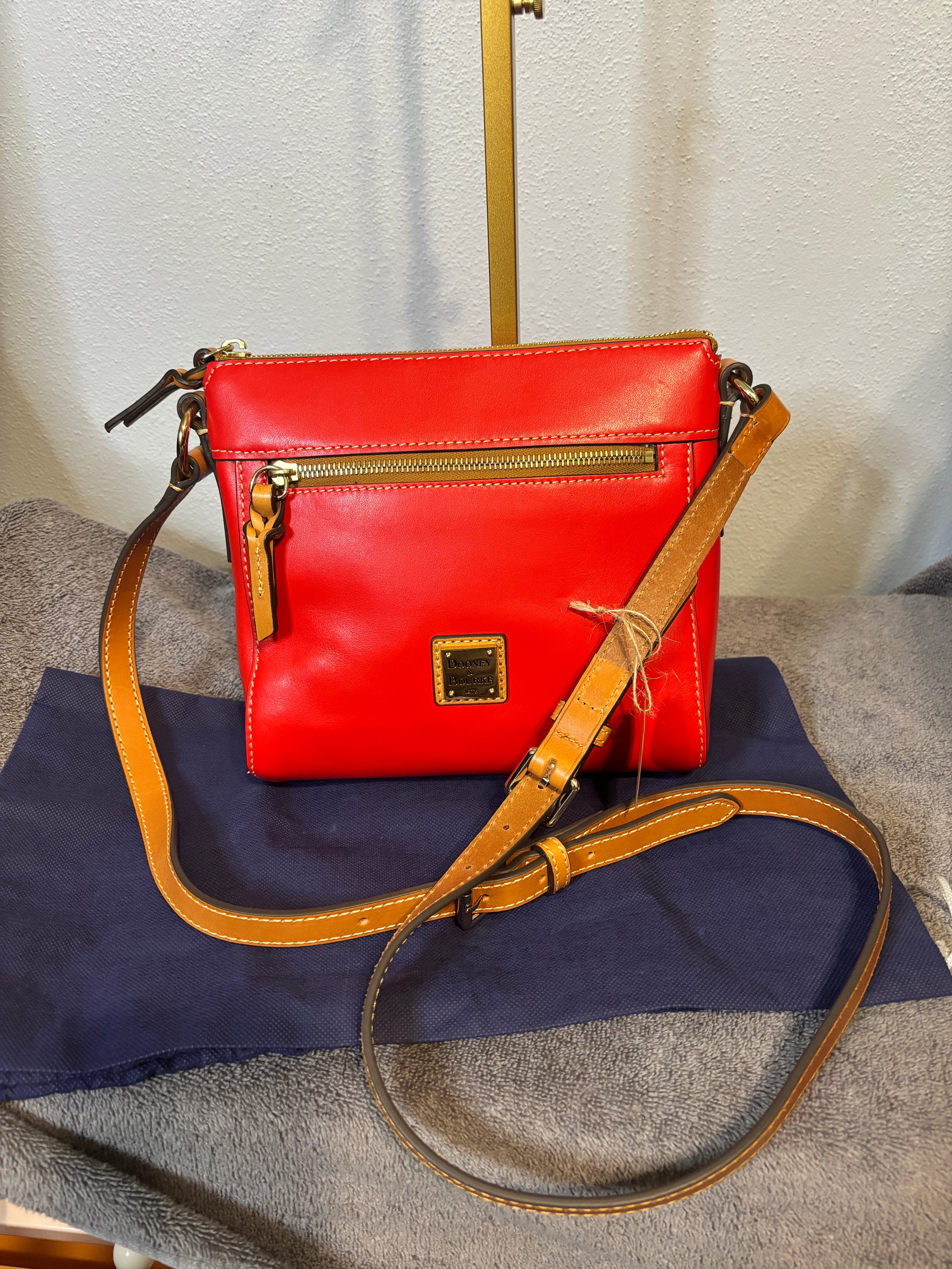 Dooney & Bourke Red Leather Crossbody Bag Adjustable Strap