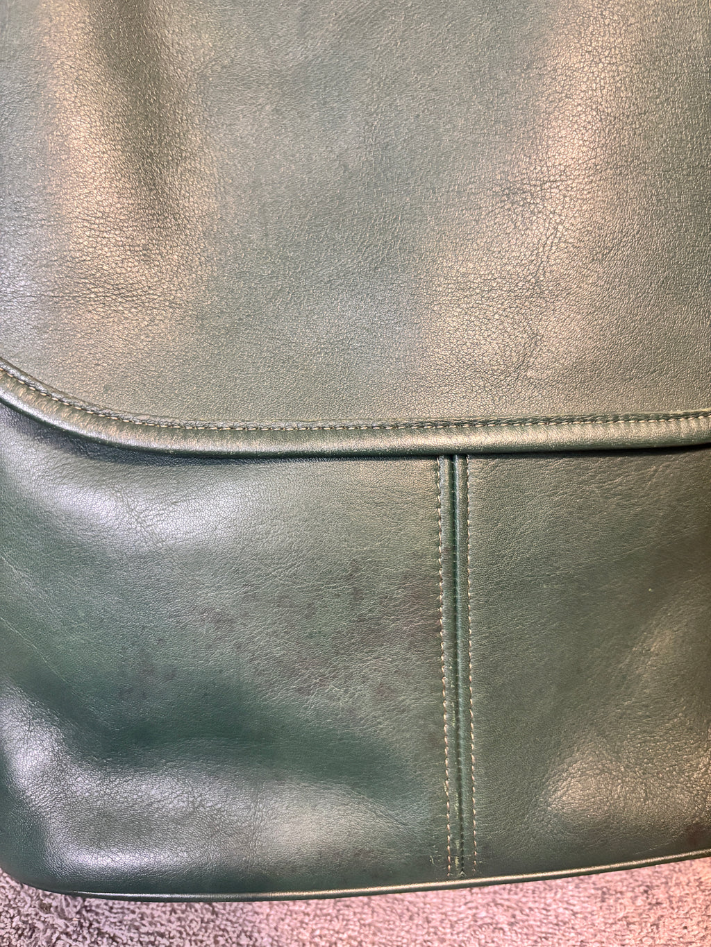 Vintage Coach Whitney 4115 Bottle Green Leather Crossbody USA Made