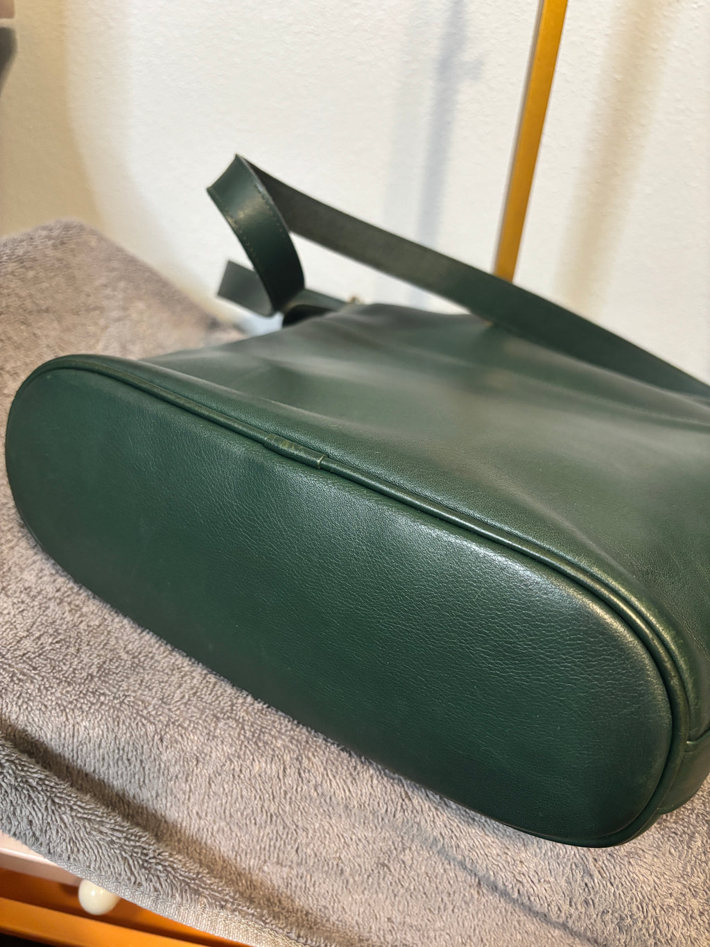 Vintage Coach Whitney 4115 Bottle Green Leather Crossbody USA Made