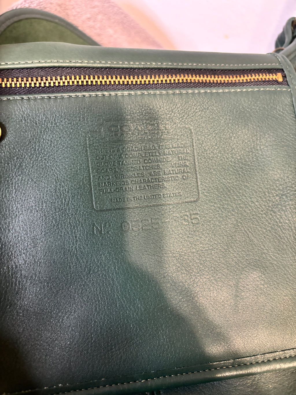 Vintage Coach Whitney 4115 Bottle Green Leather Crossbody USA Made