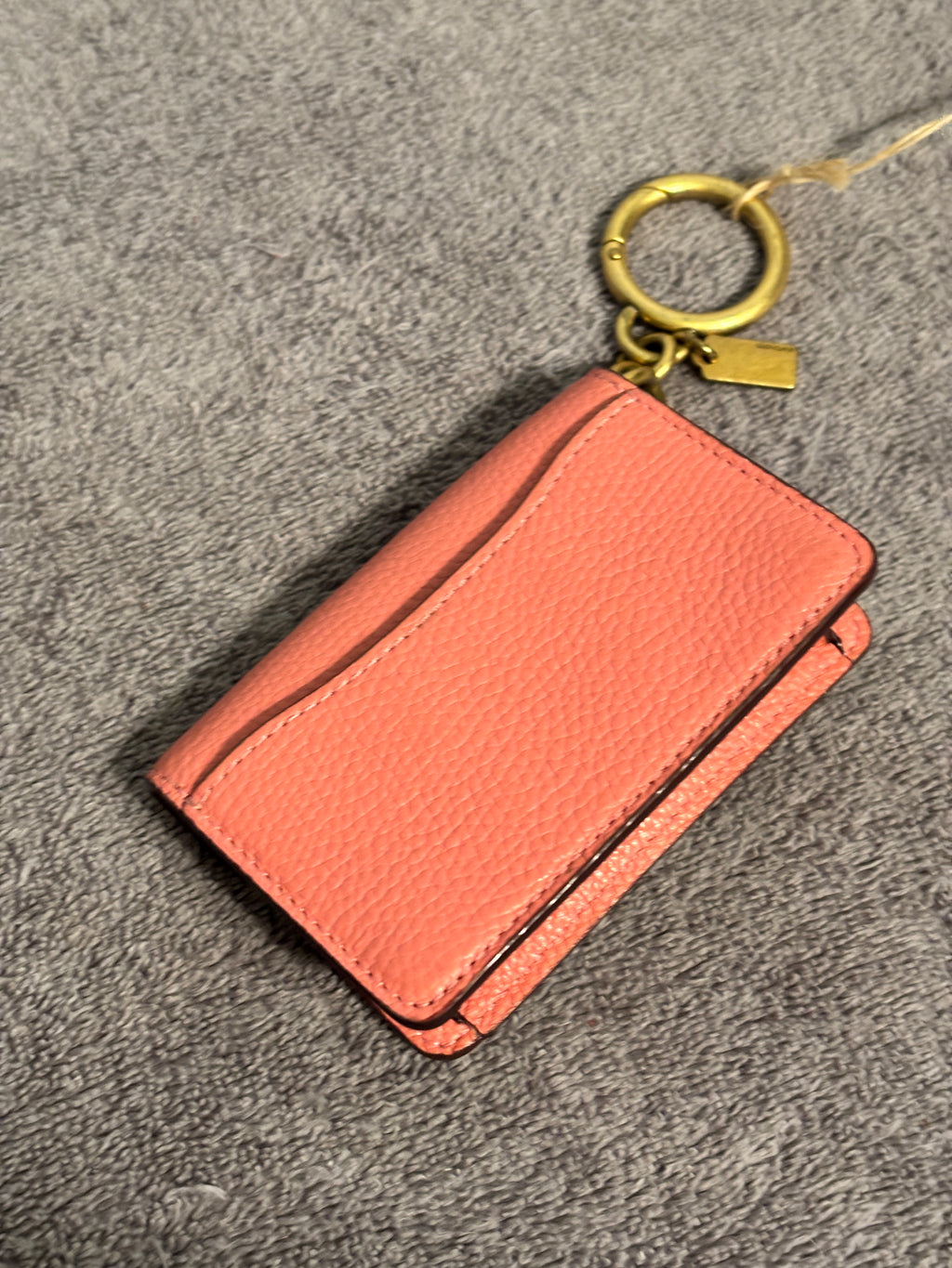 Coach Tabby Mini Wallet Charm Colorblock Pebble Leather Bag Charm Keychain