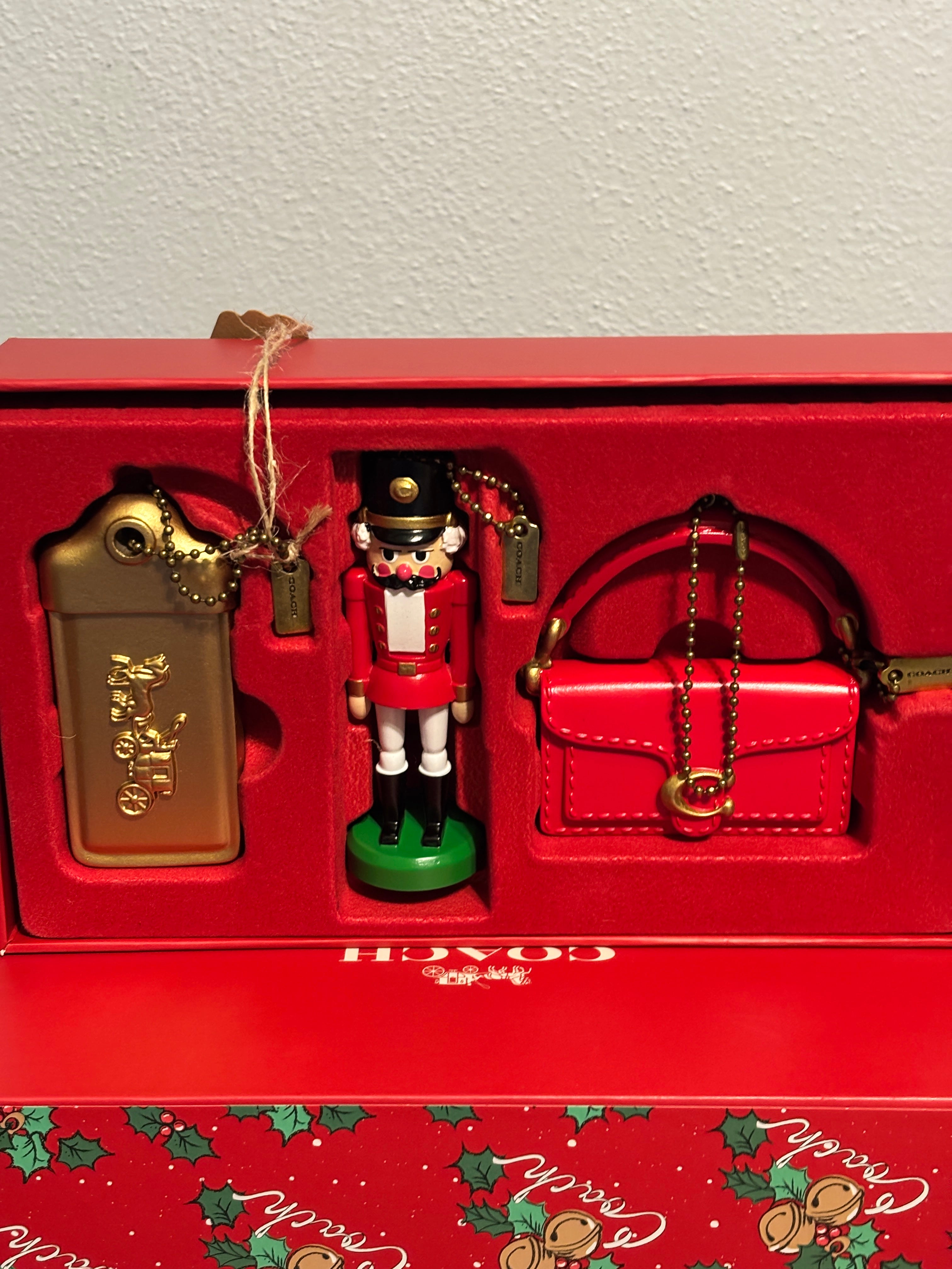 Coach Holiday Charm Gift Set Nutcracker Bag Charm Ornament Box NIB