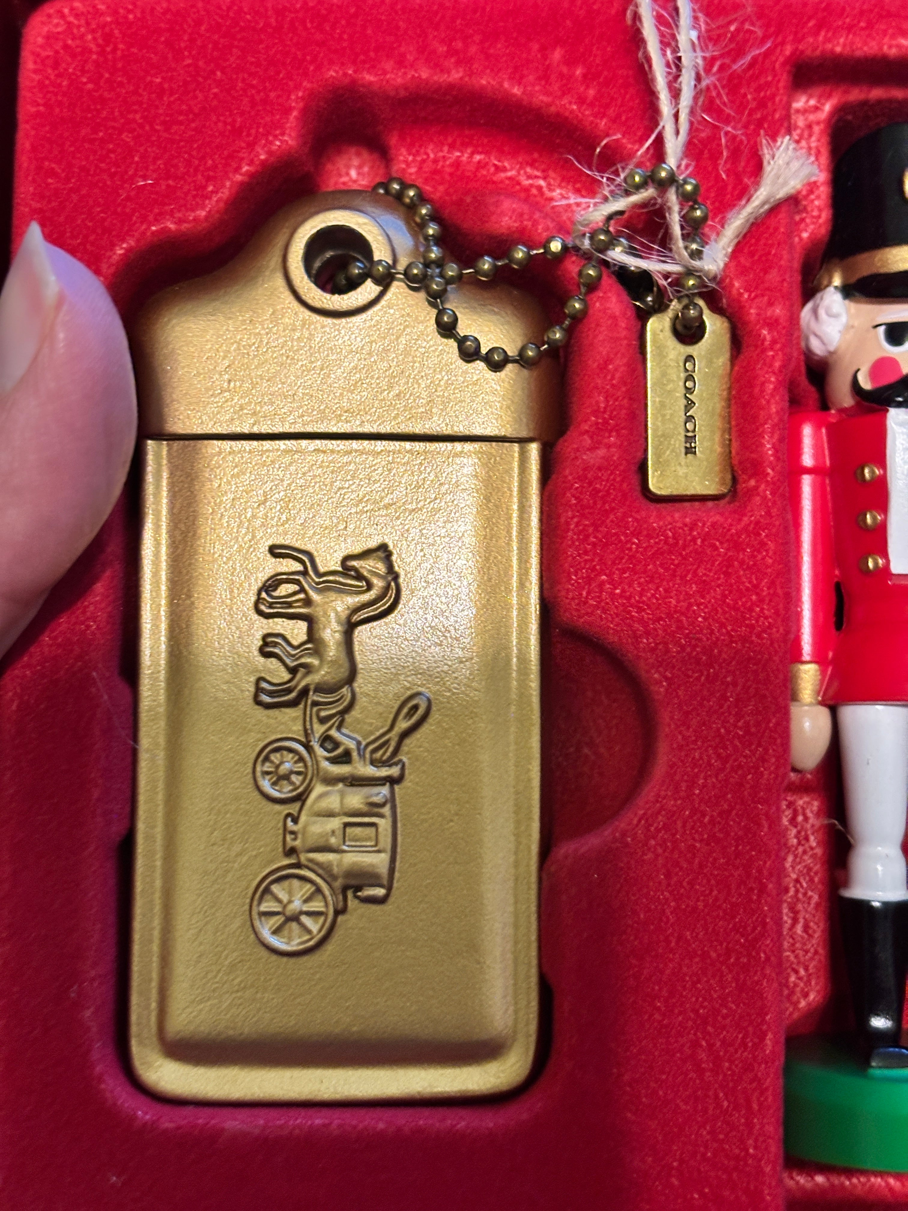 Coach Holiday Charm Gift Set Nutcracker Bag Charm Ornament Box NIB