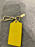 Coach Yellow Leather Luggage Tag Bag Charm Keychain Fob