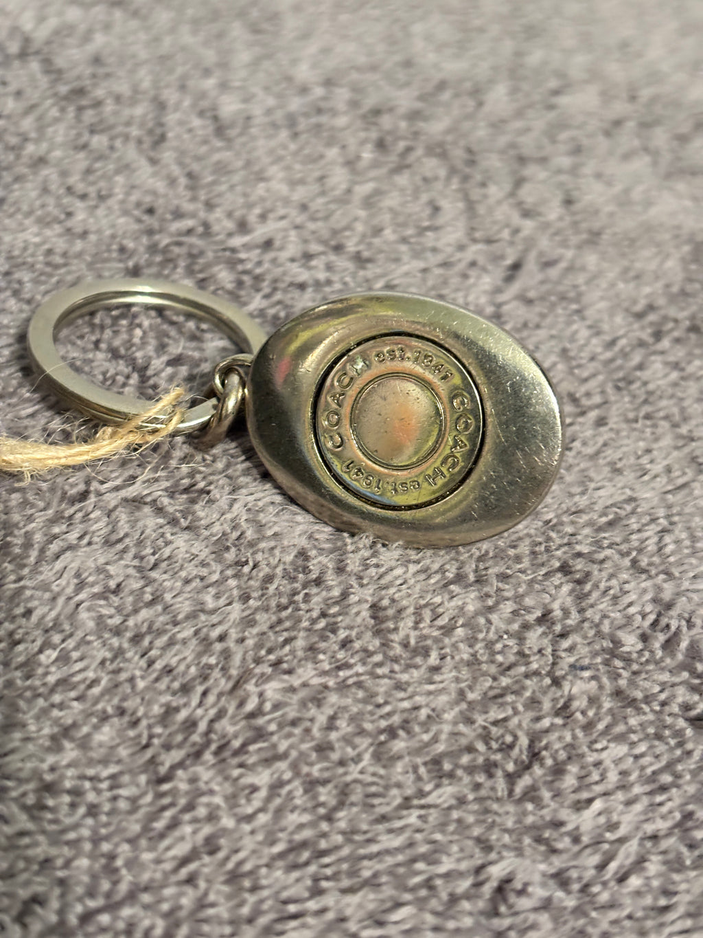 Coach Silver Turnlock Bag Charm Keychain Fob