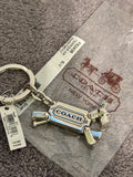 Coach Silver Metal Dog Bag Charm Keychain Fob Movable Legs