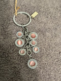 Coach Gunmetal Pink Cabochon Multi Charm Bag Charm Keychain Fob