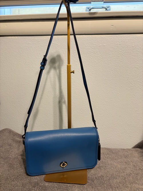 Coach Dinky 57325 Turnlock Crossbody Lapis Glovetanned Leather NWT