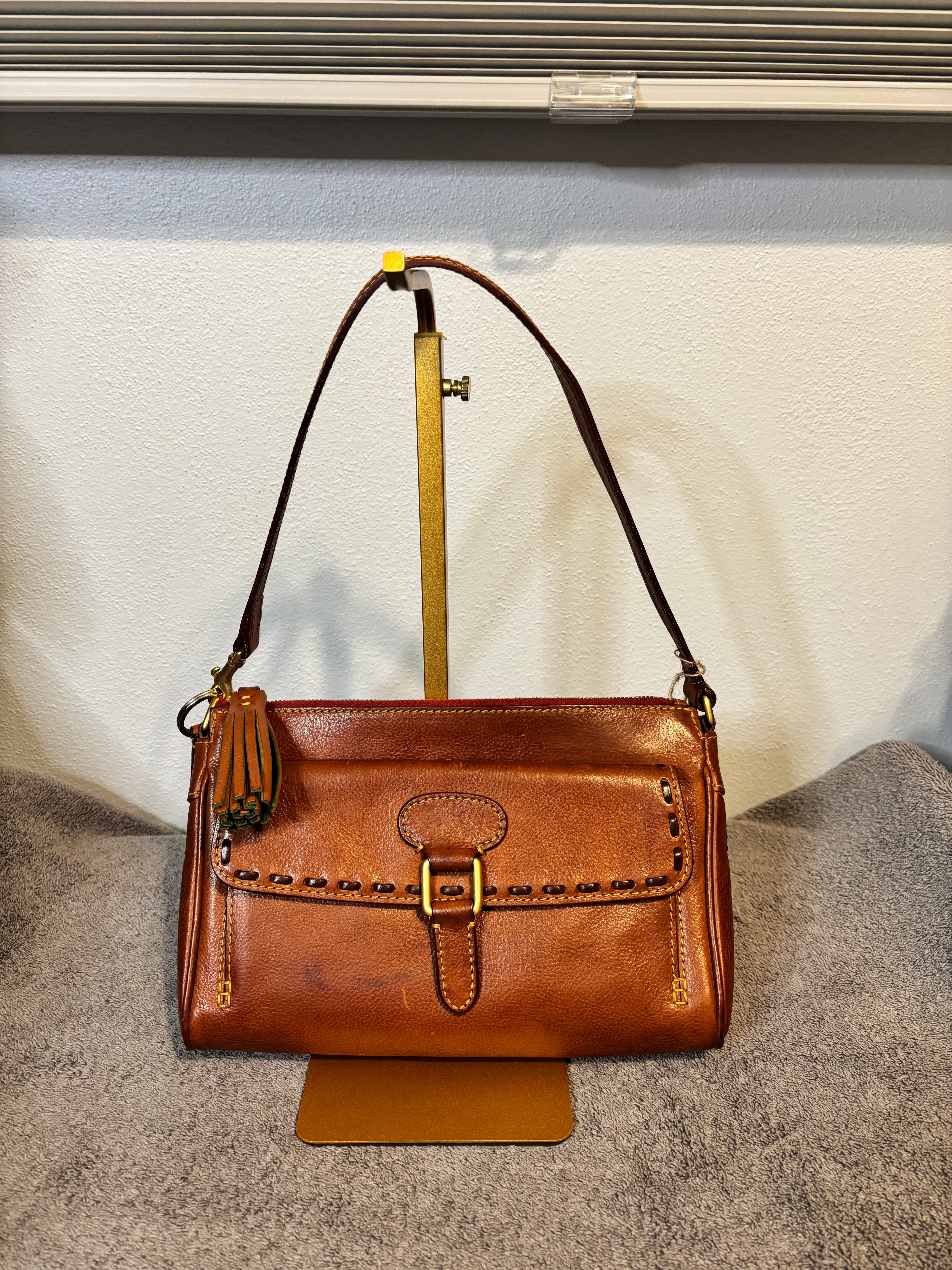 Dooney & Bourke Cognac Florentine Leather Shoulder w/extras