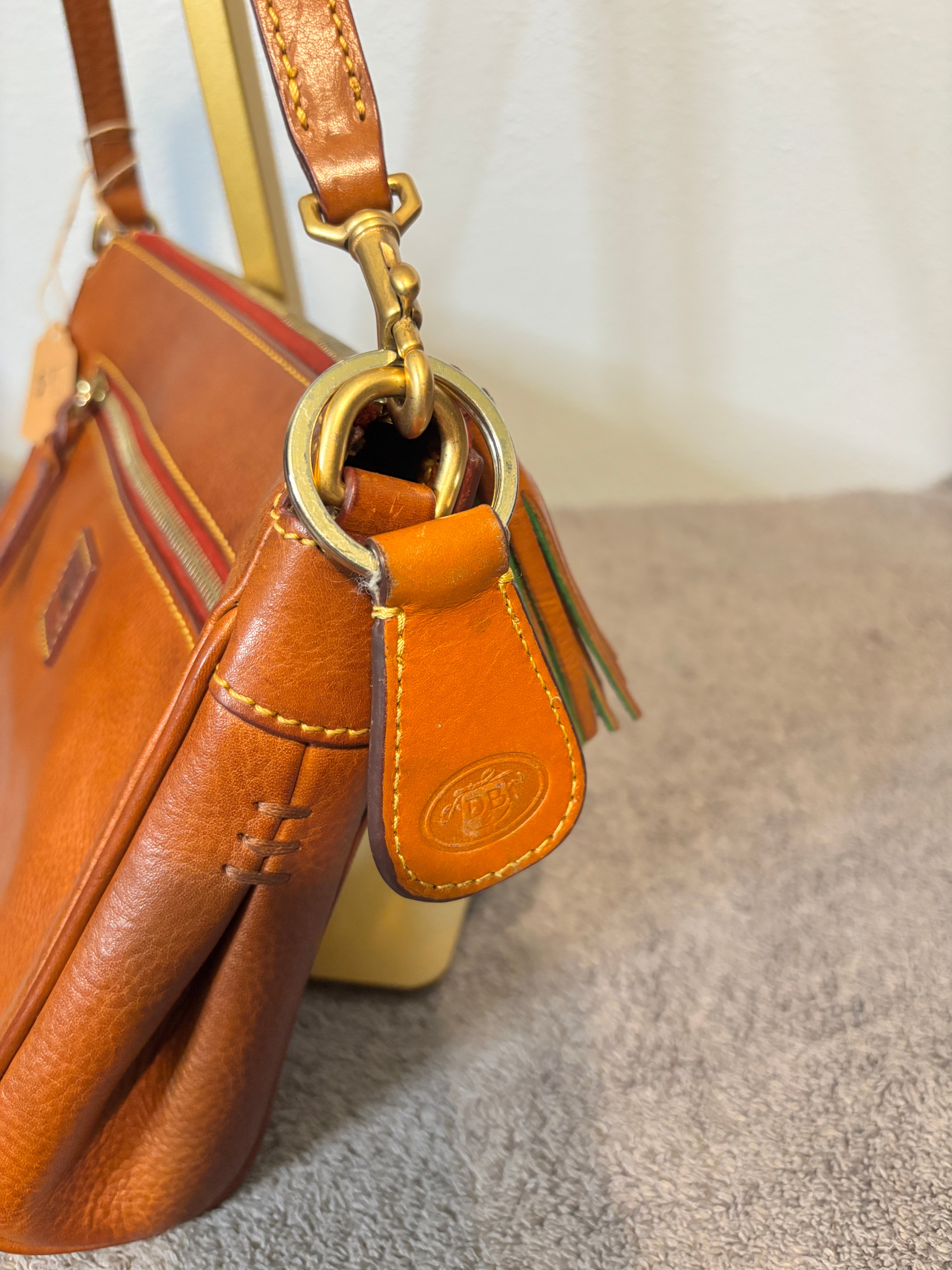 Dooney & Bourke Cognac Florentine Leather Shoulder w/extras