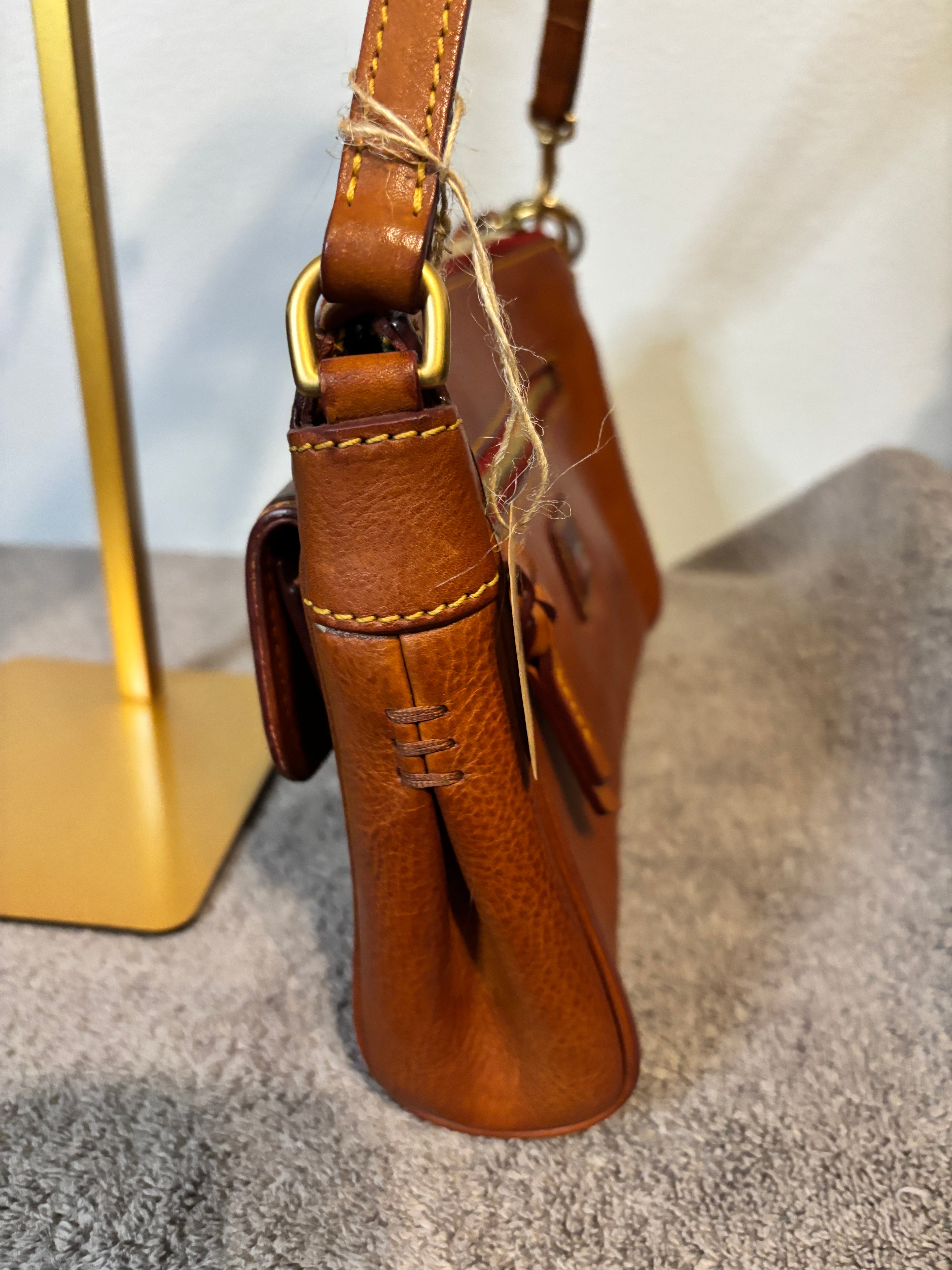 Dooney & Bourke Cognac Florentine Leather Shoulder w/extras