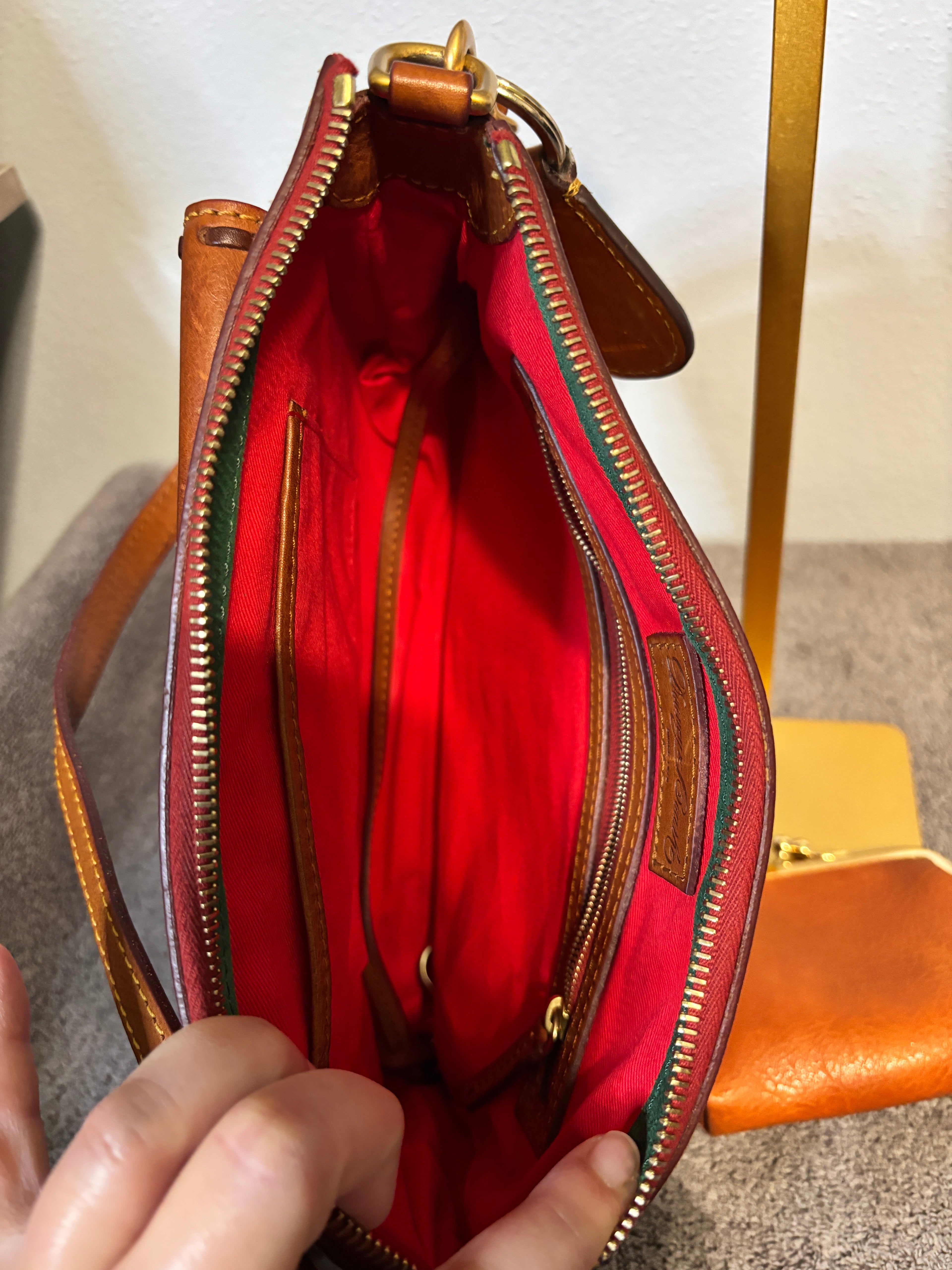 Dooney & Bourke Cognac Florentine Leather Shoulder w/extras