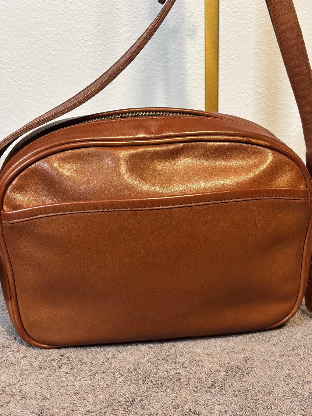Rare Vintage Coach 4011 Small Camera Bag British Tan Lightweights USA