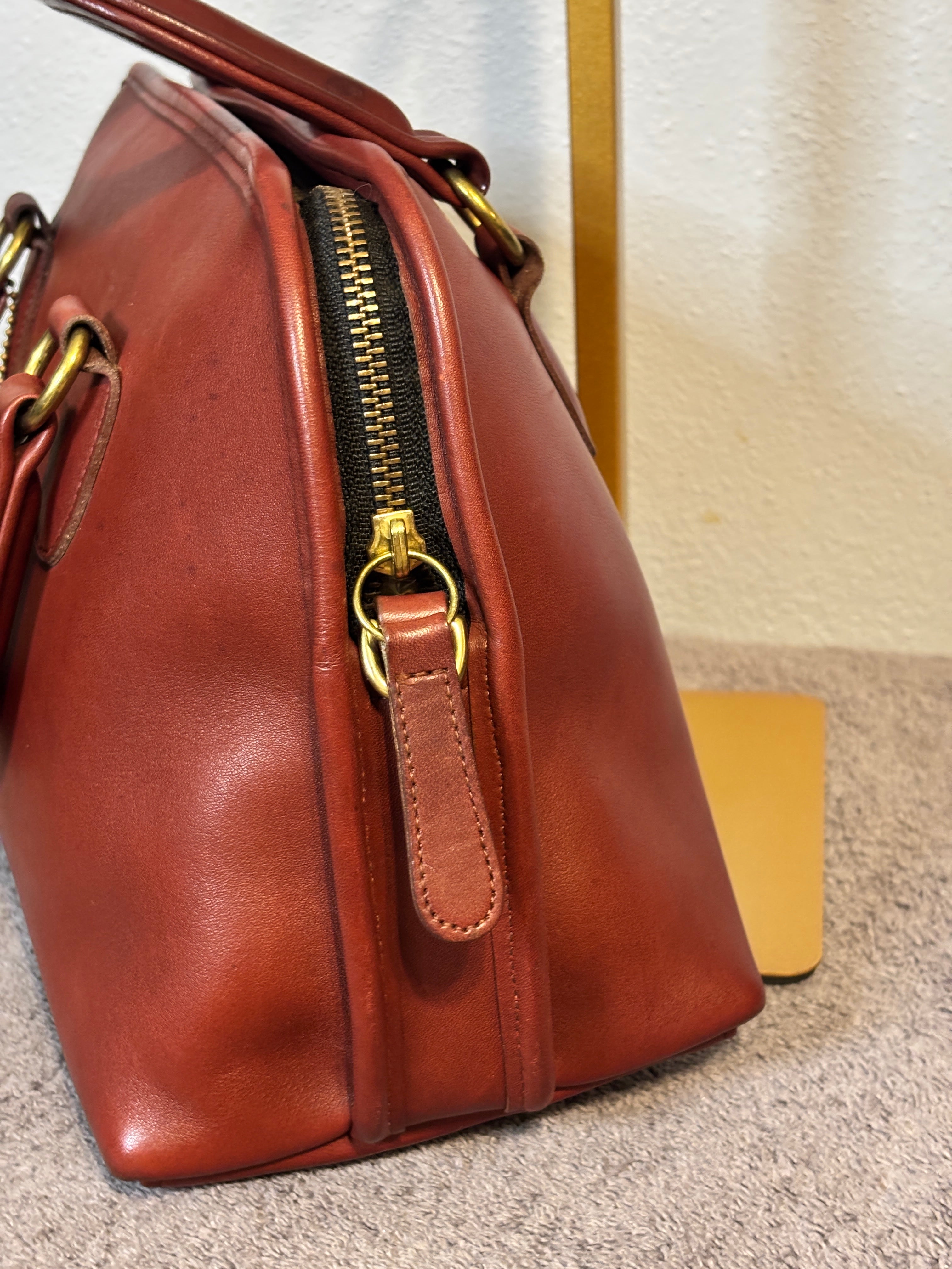 Vintage Coach Baxter Bag 9903 Bordeaux Leather Satchel Pre-1994 USA