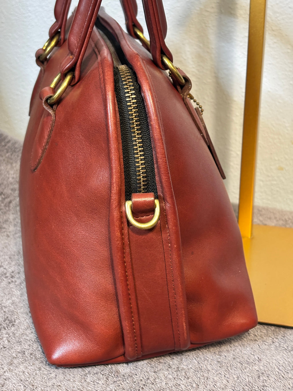 Vintage Coach Baxter Bag 9903 Bordeaux Leather Satchel Pre-1994 USA