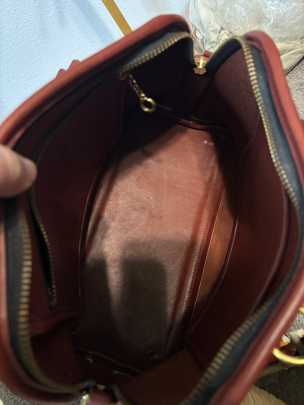 Vintage Coach Baxter Bag 9903 Bordeaux Leather Satchel Pre-1994 USA