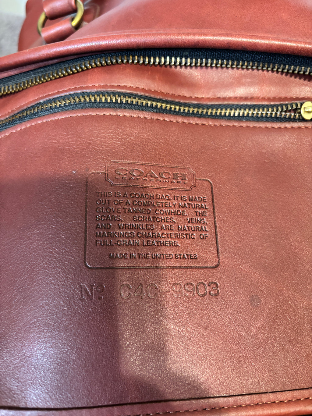 Vintage Coach Baxter Bag 9903 Bordeaux Leather Satchel Pre-1994 USA