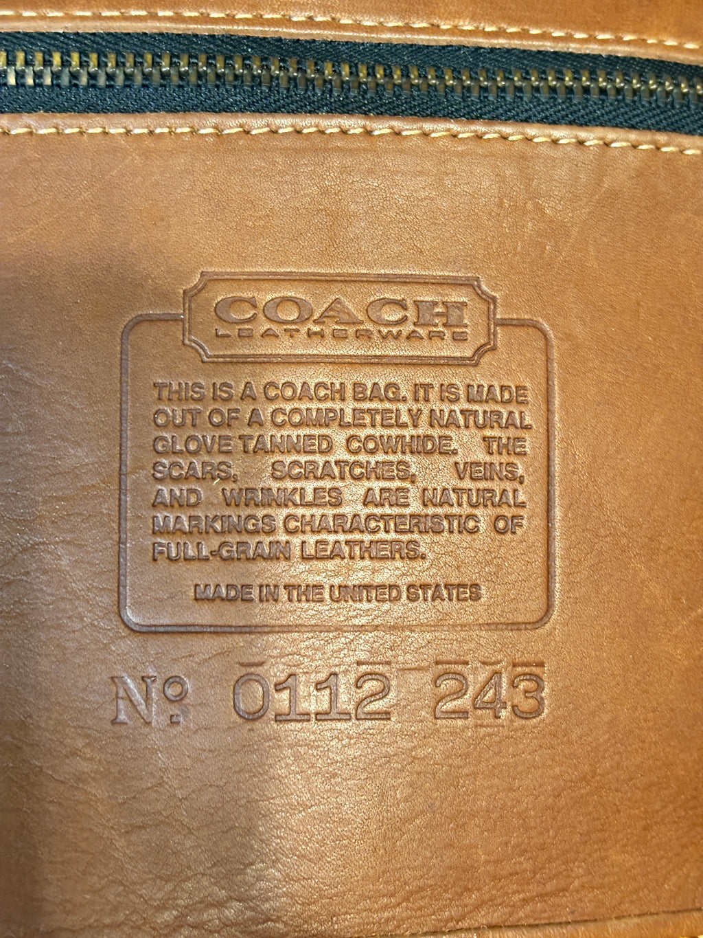 Vintage Coach Brighton Bag British Tan Leather Pre-1994 USA Crossbody