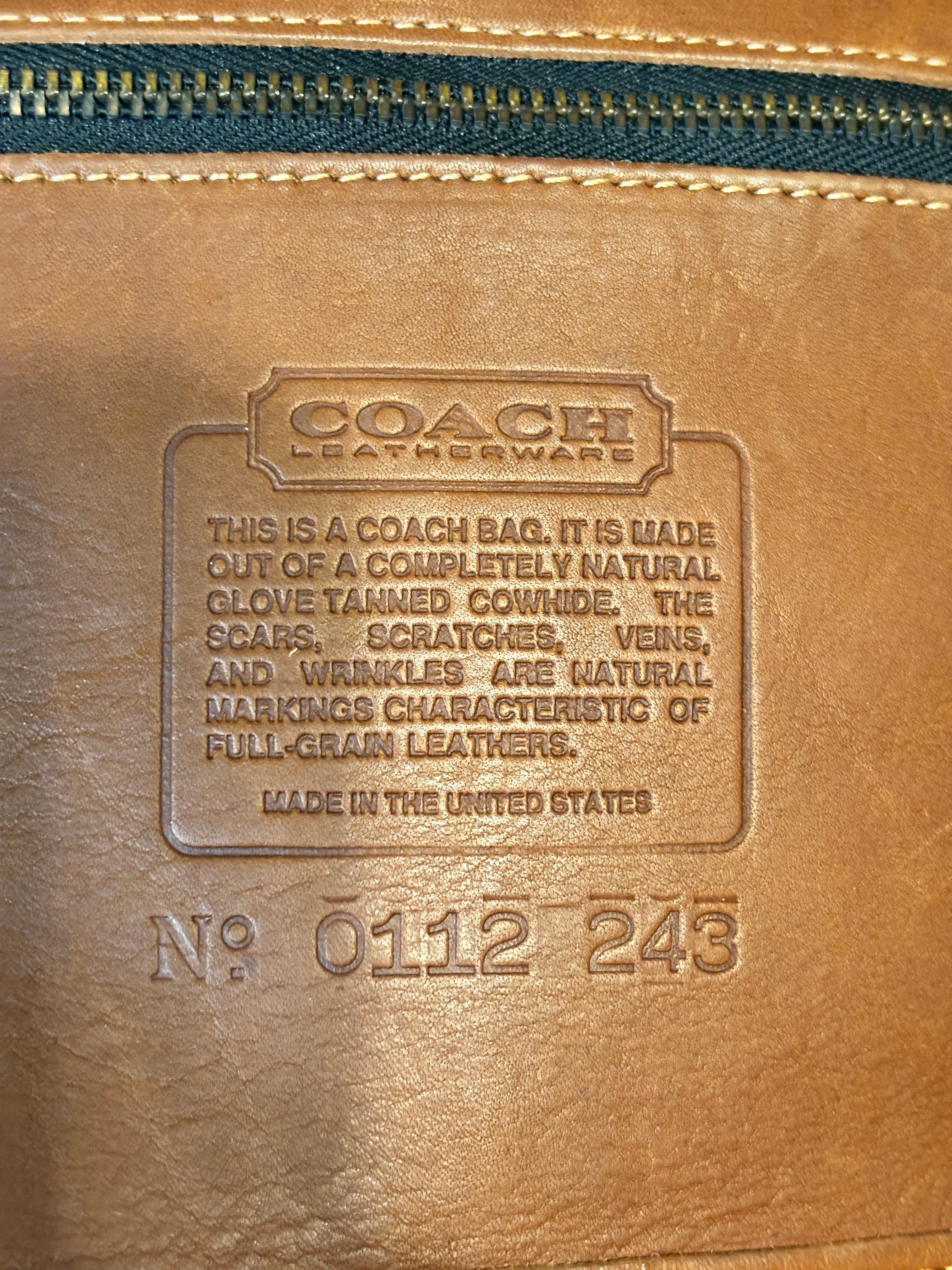 Vintage Coach Brighton Bag British Tan Leather Pre-1994 USA Crossbody