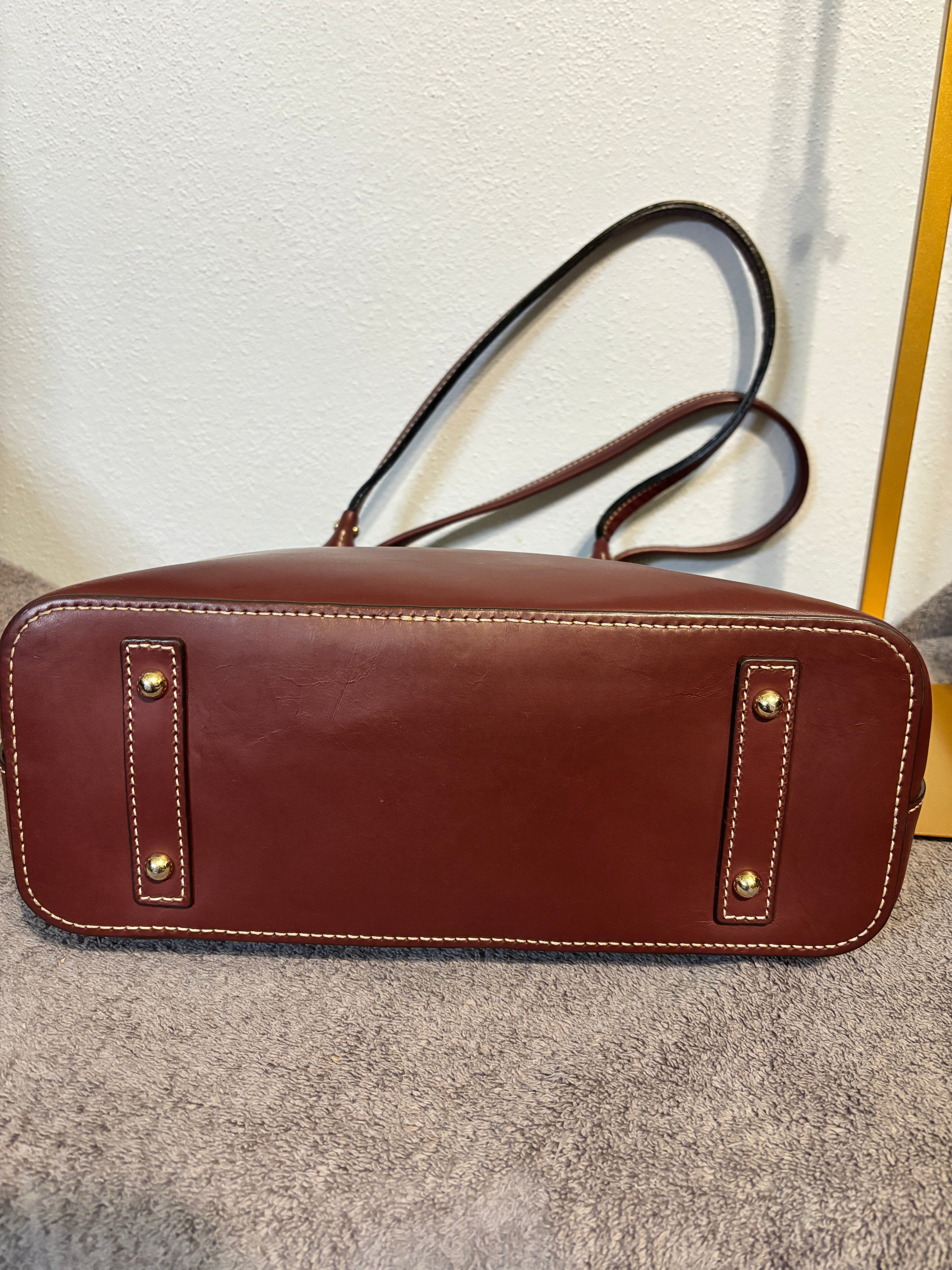 Dooney & Bourke Quincey Zip Tote Bordeaux Smooth Leather Shoulder Bag