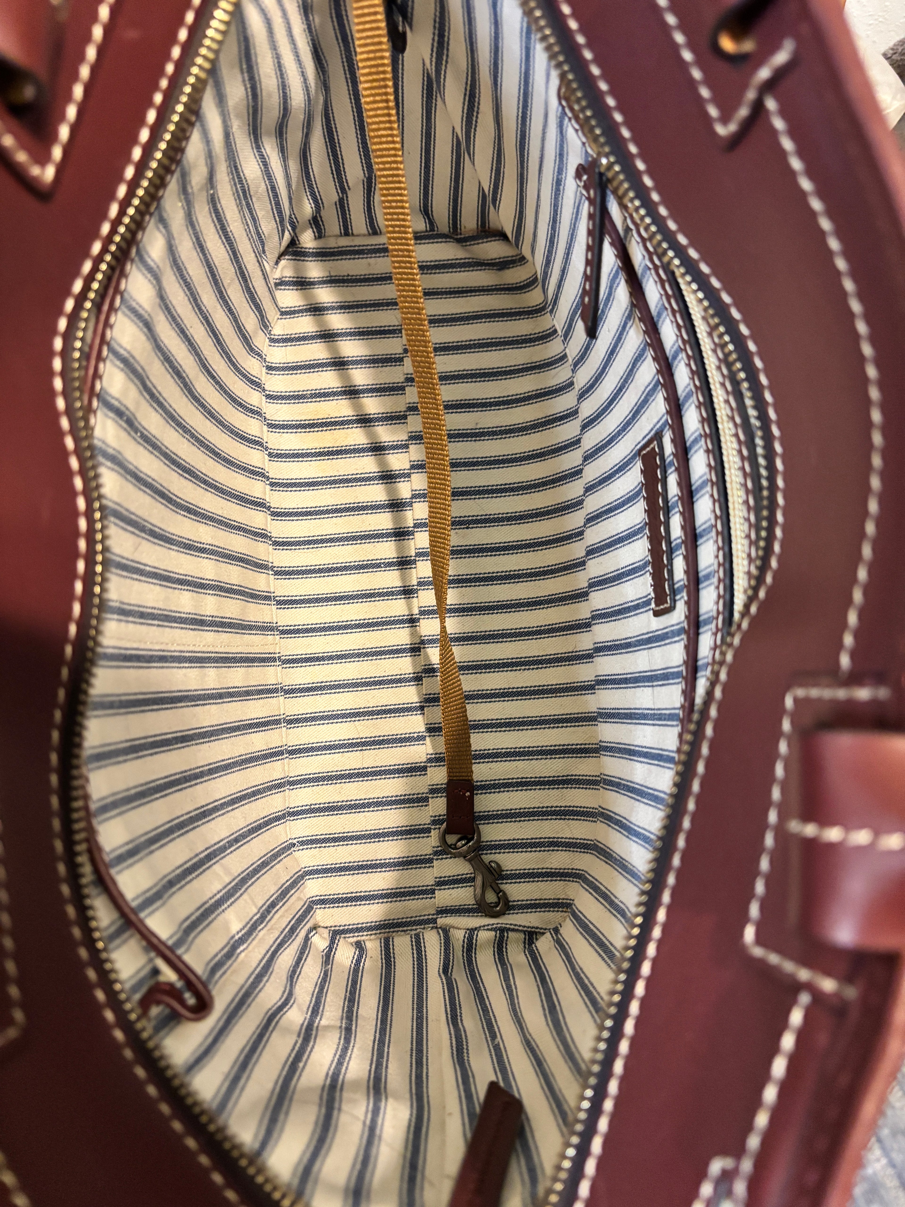 Dooney & Bourke Quincey Zip Tote Bordeaux Smooth Leather Shoulder Bag