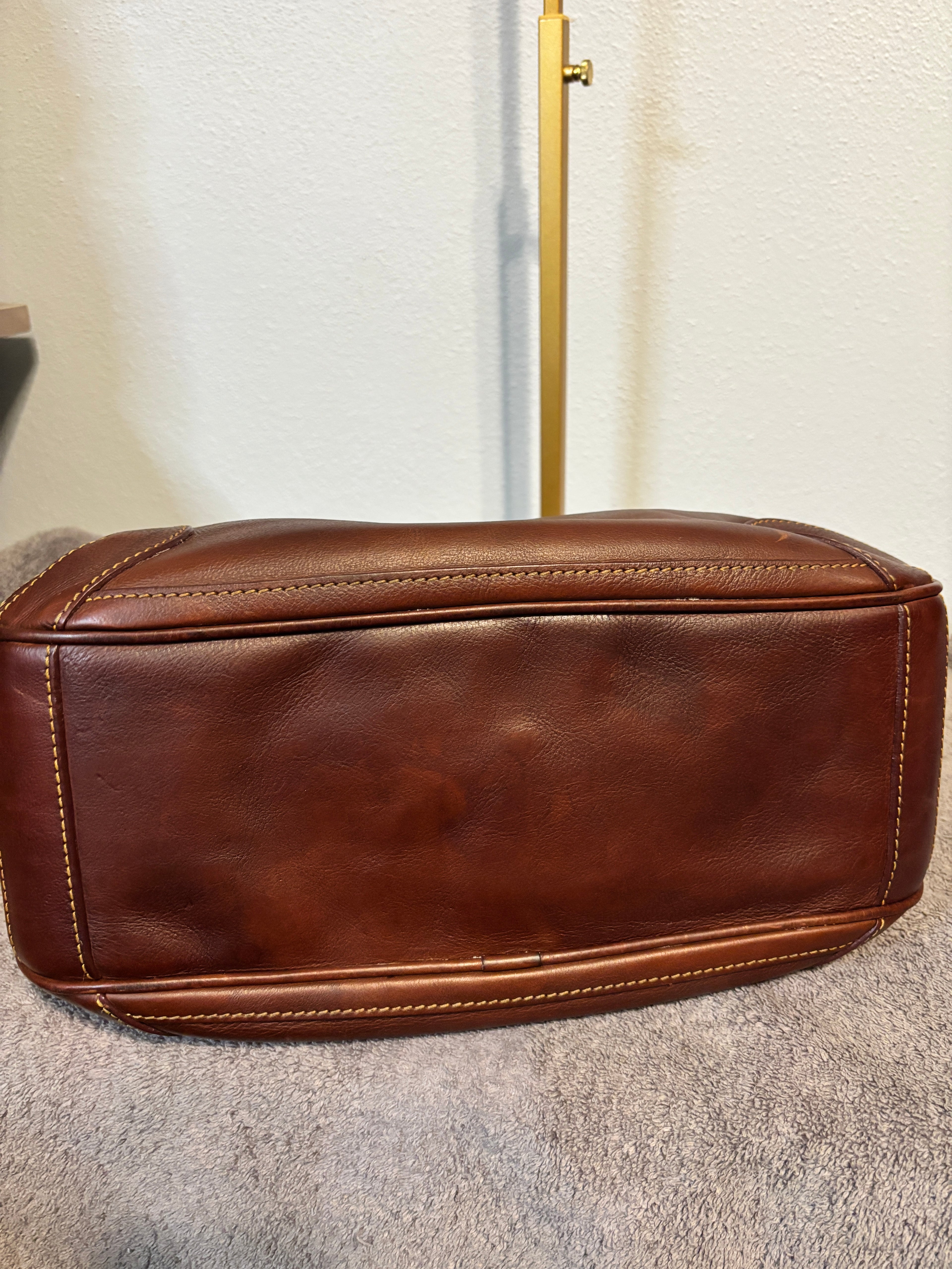 Dooney & Bourke Florentine Side Pocket Hobo Brown Leather