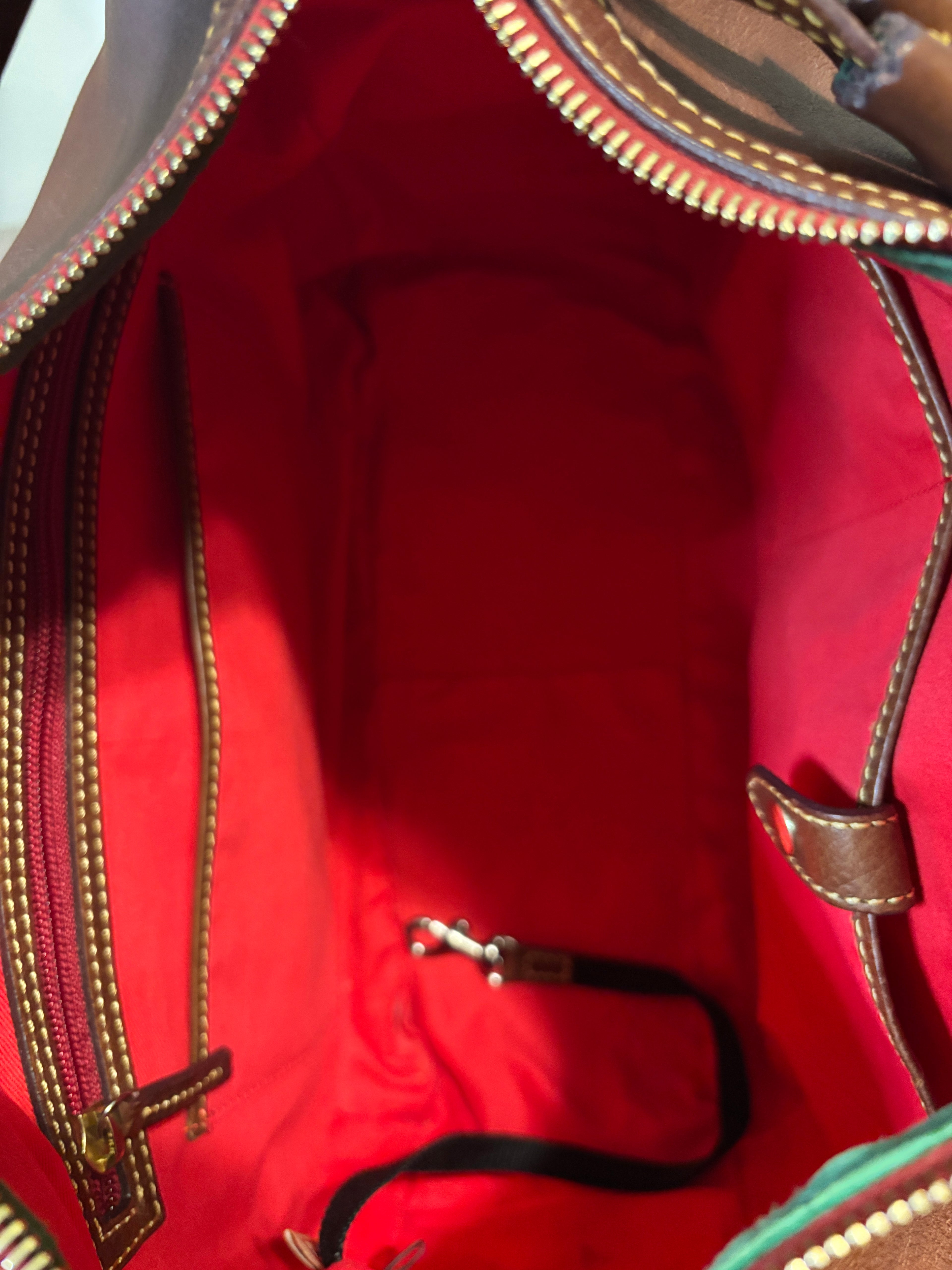 Dooney & Bourke Florentine Side Pocket Hobo Brown Leather