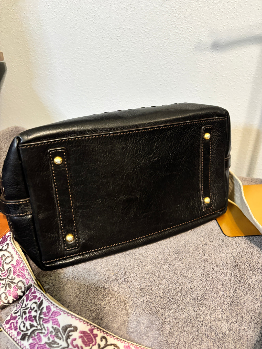 Dooney & Bourke Florentine Front Pocket Satchel Black Leather