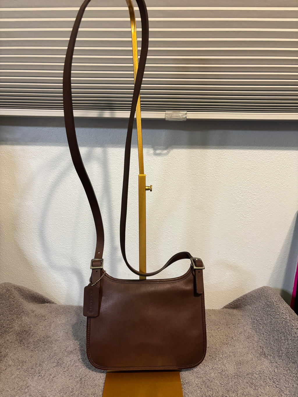 Vintage Coach 9142 Mini Hippie Flap Mahogany Leather Crossbody Bag