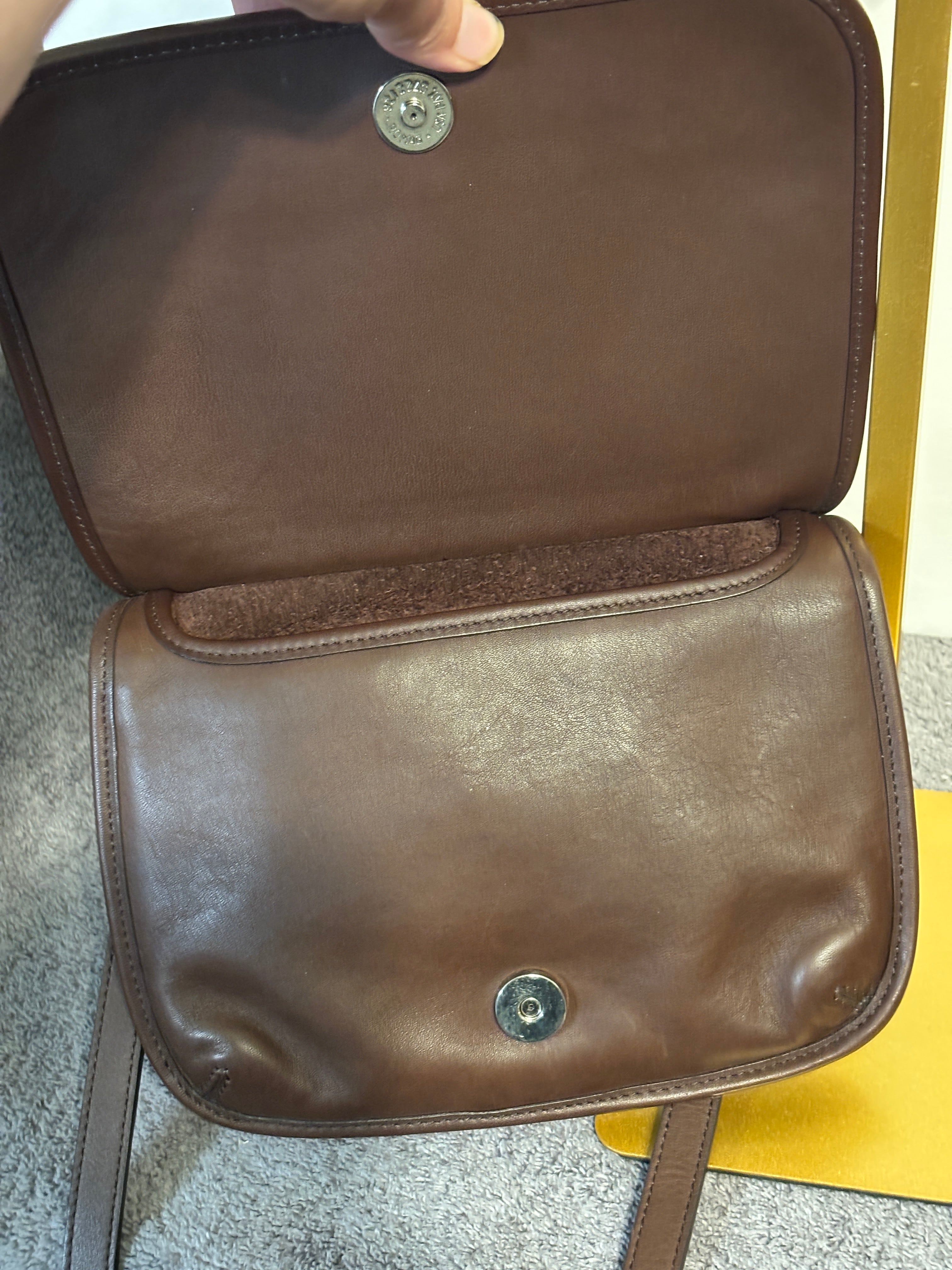 Vintage Coach 9142 Mini Hippie Flap Mahogany Leather Crossbody Bag