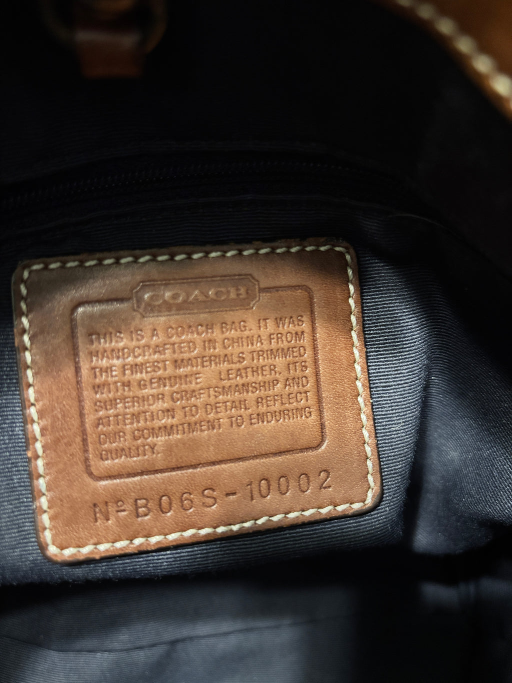 Vintage Coach 10002 Legacy Denim Patchwork Tote Whiskey Leather Y2K