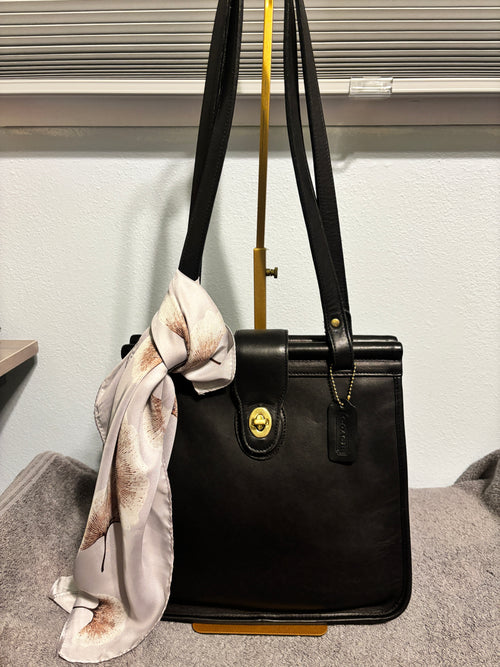 1997 Vintage Coach Weston Shopper Tote 9021 Black Leather Shoulder Bag