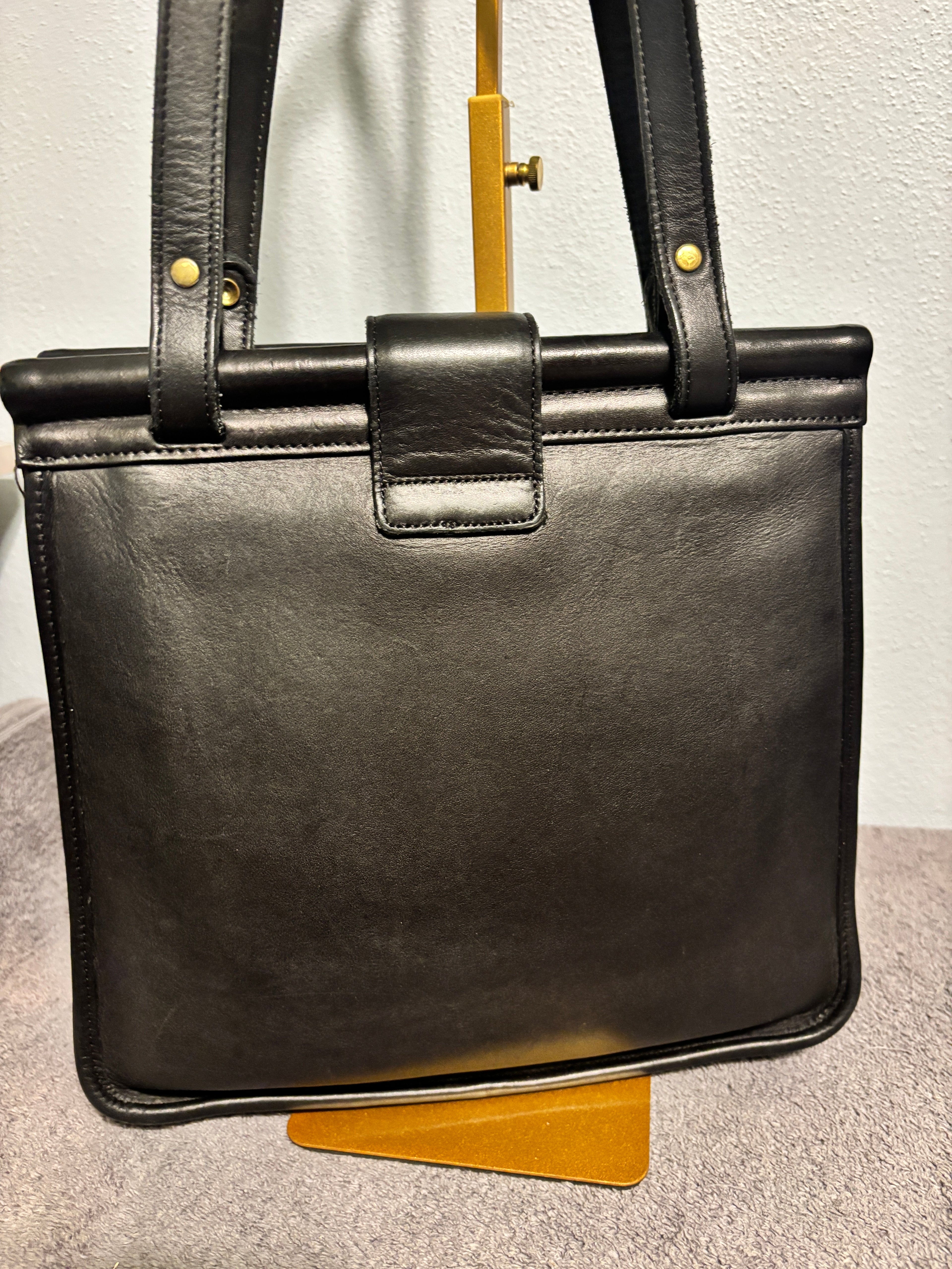 1997 Vintage Coach Weston Shopper Tote 9021 Black Leather Shoulder Bag