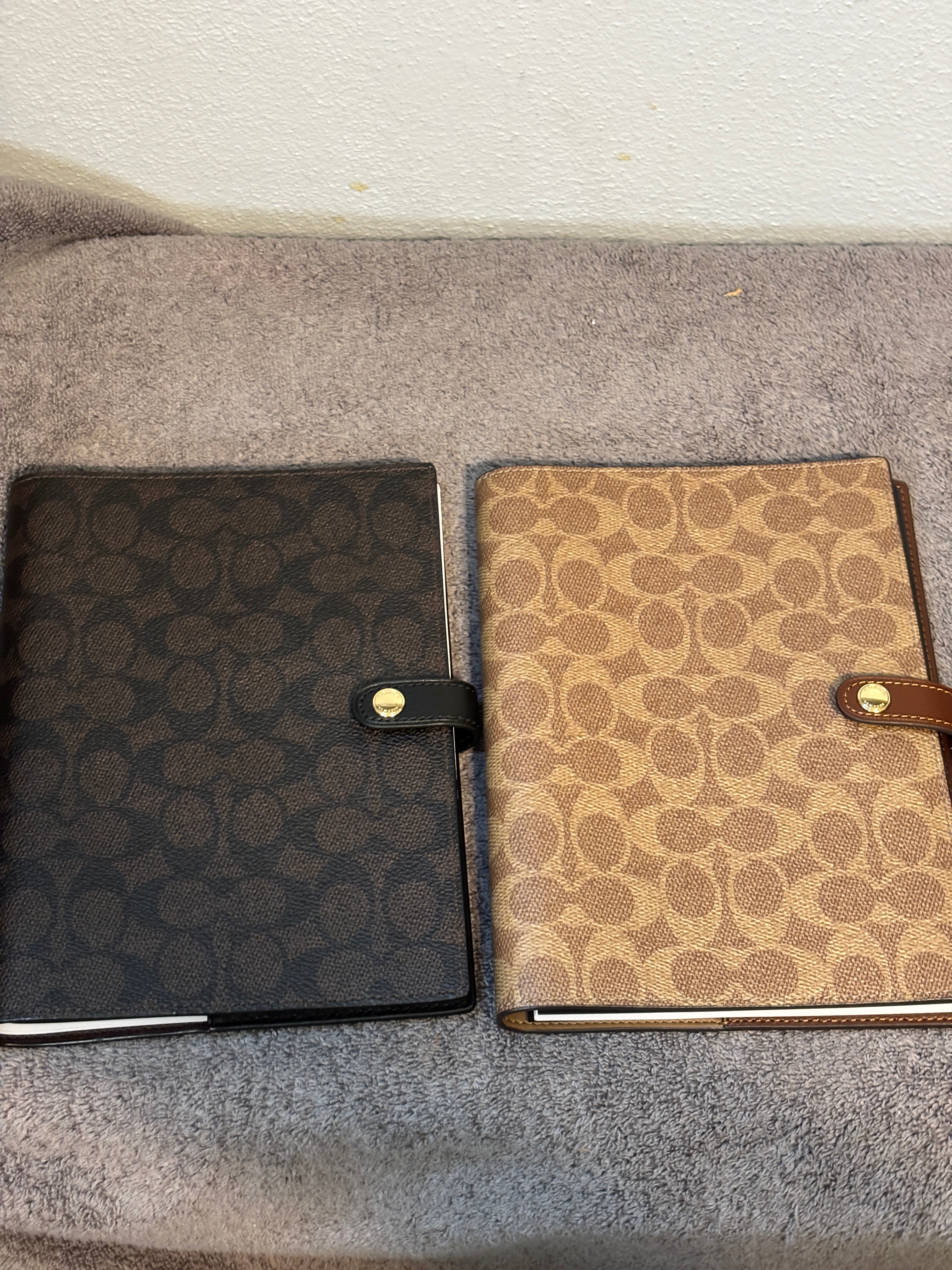 Coach Notebook Cover Signature Canvas Leather Trim NWT