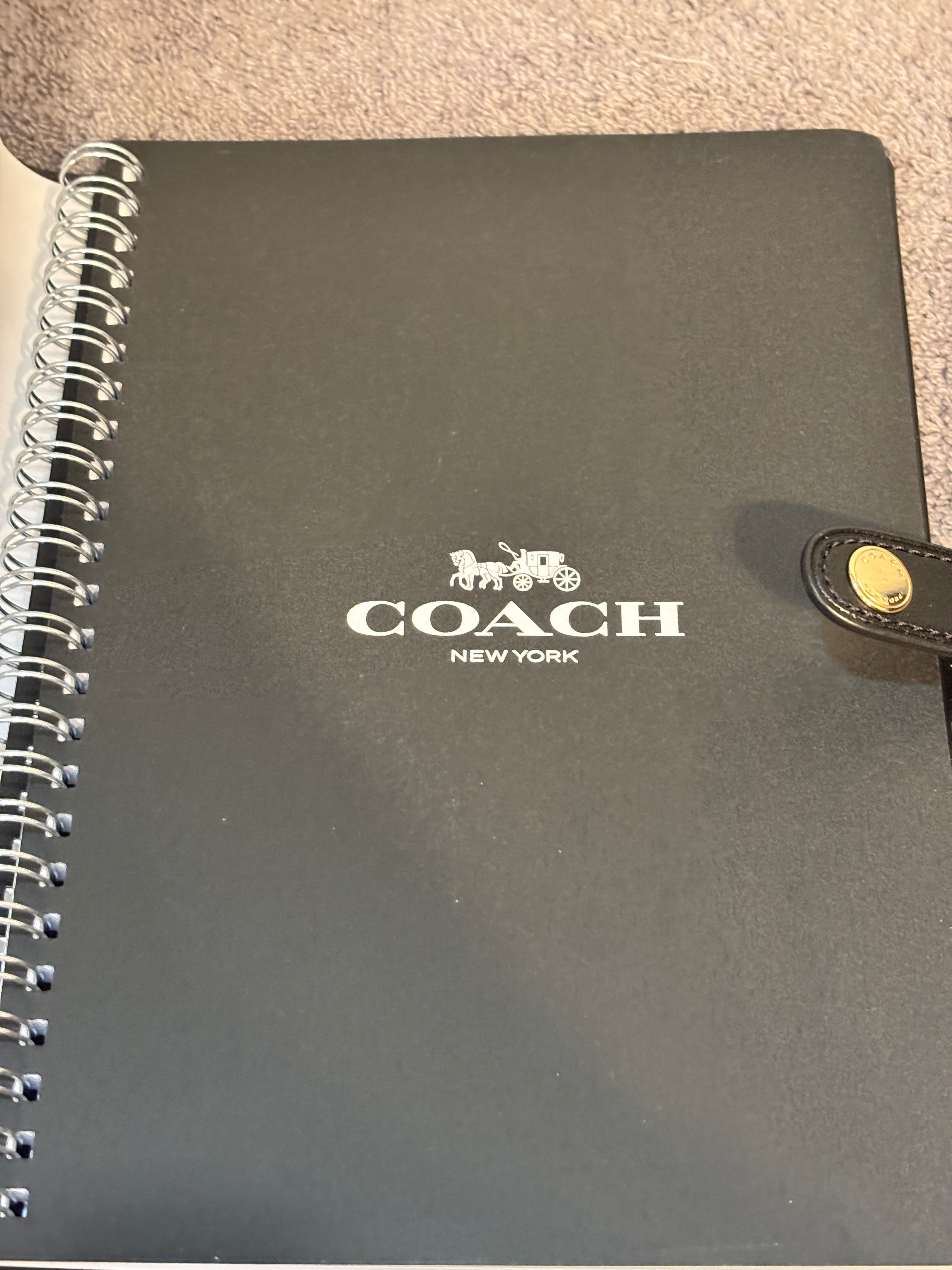 Coach Notebook Cover Signature Canvas Leather Trim NWT