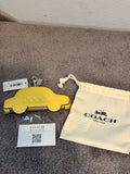 Coach Yellow Taxi Leather Coin Case Bag Charm Keychain NWT with Dust Bag