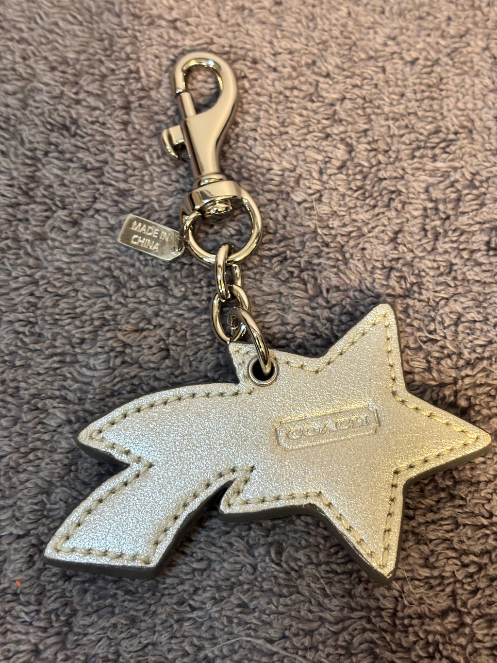 Y2K Coach Metallic Star Pink Rhinestone Shooting Star Key Fob Charm