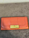 Coach Kristin Salmon Pink Leather Wallet Brass Turnlock