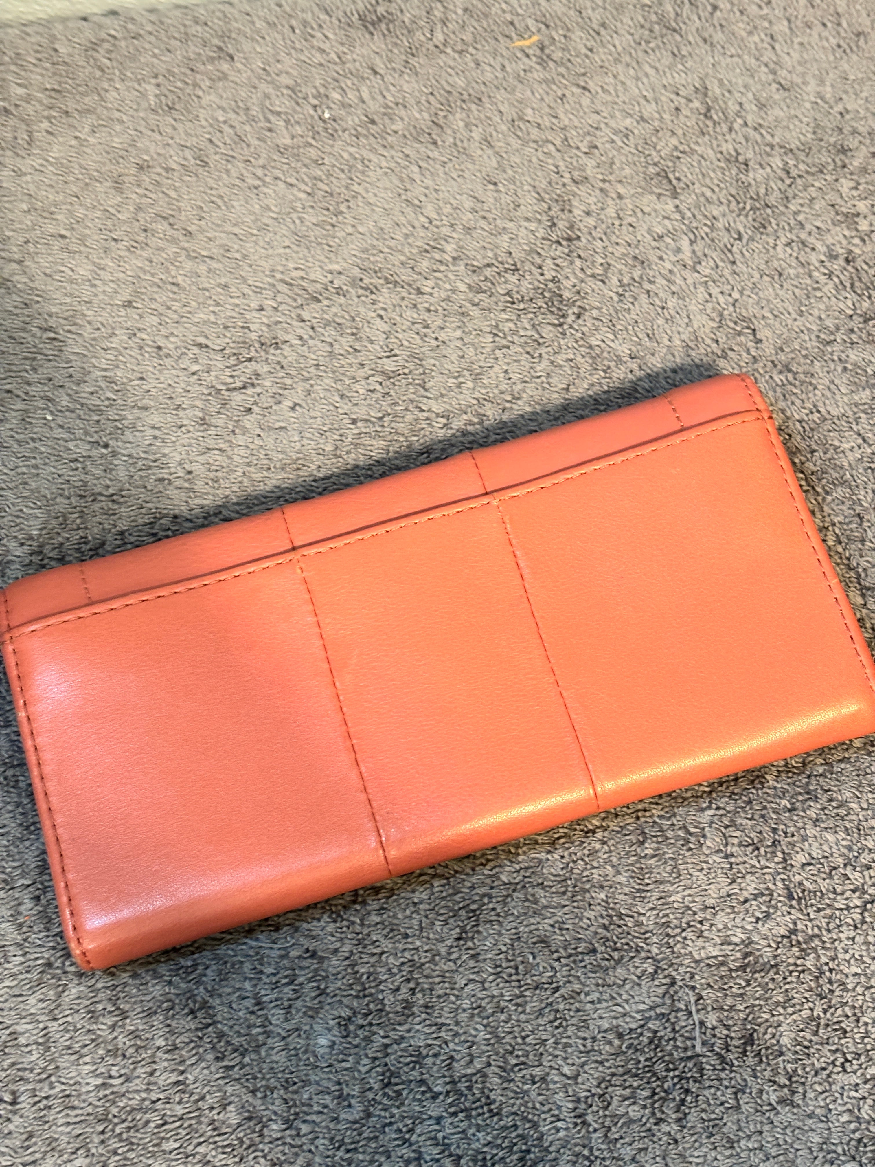 Coach Kristin Salmon Pink Leather Wallet Brass Turnlock