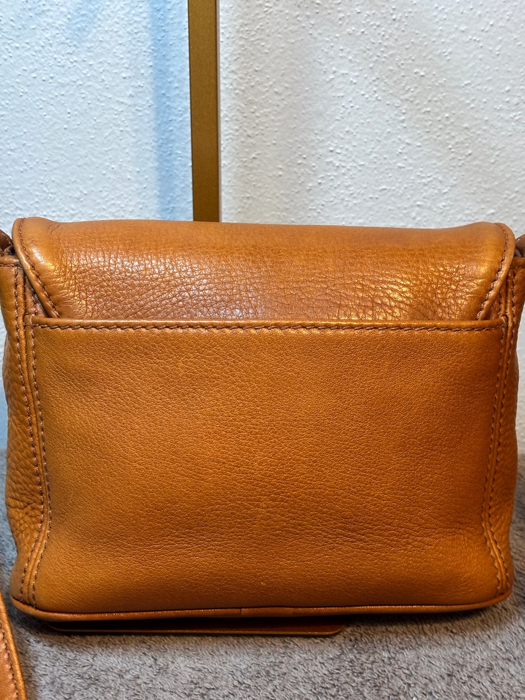 Vintage Coach 4929 Small Full Flap Natural Grain Marigold Leather Crossbody Italy