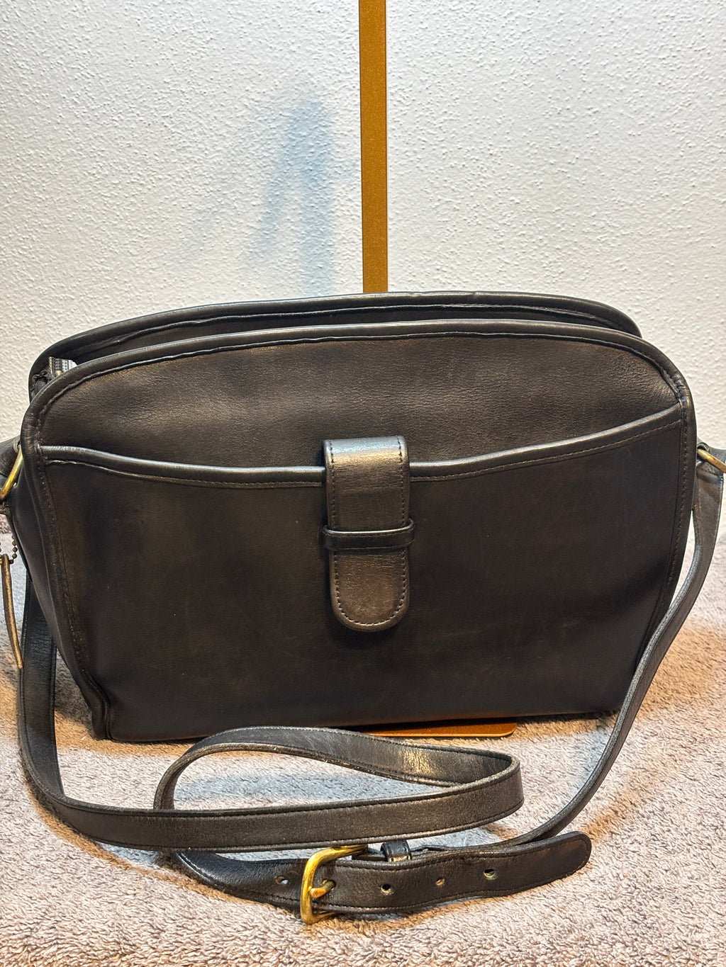 Vintage Coach Brighton Black Leather Crossbody Bag 0727-204 Made USA Pre-94