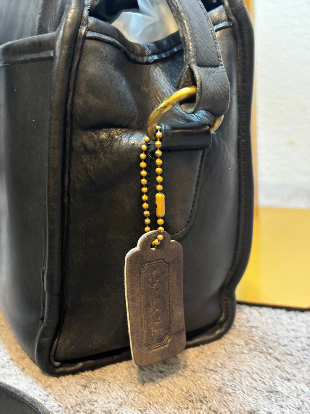 Vintage Coach Brighton Black Leather Crossbody Bag 0727-204 Made USA Pre-94