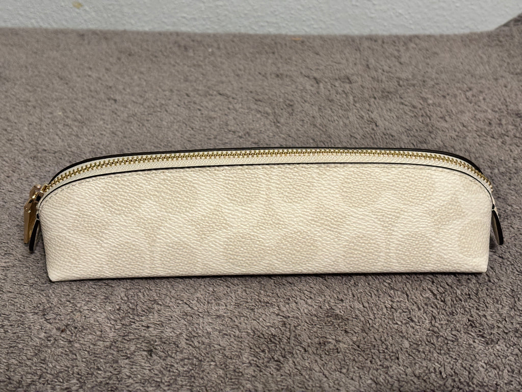 Coach Pencil Case NWT Choose Black, White, Tan Signature or Cherry Print